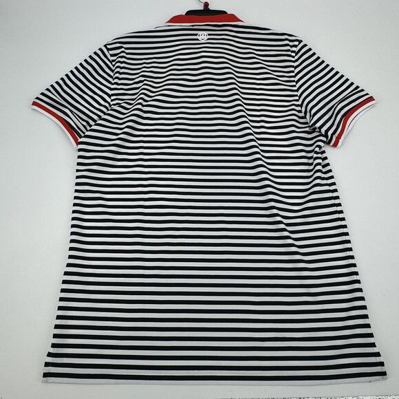 New Mens $120 G/FORE BOLD STRIPE Collared Tour Luxe Golf Polo Red White Blue - Picture 6 of 6